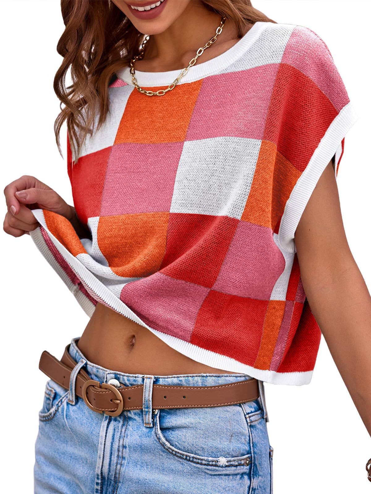 Leslie Color-block Sweater Vest