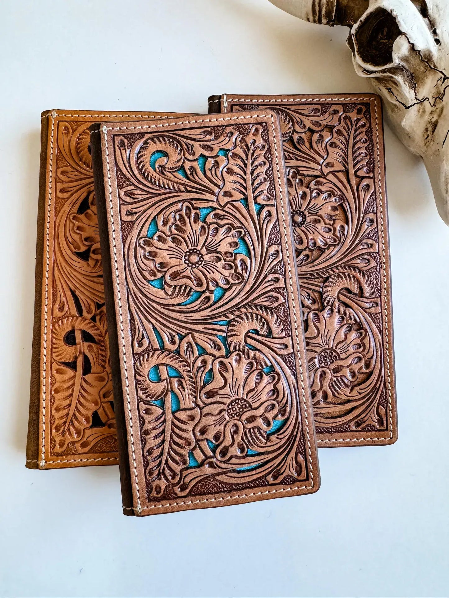 Western Genuine Tooled Leather Bi-Fold Wallet