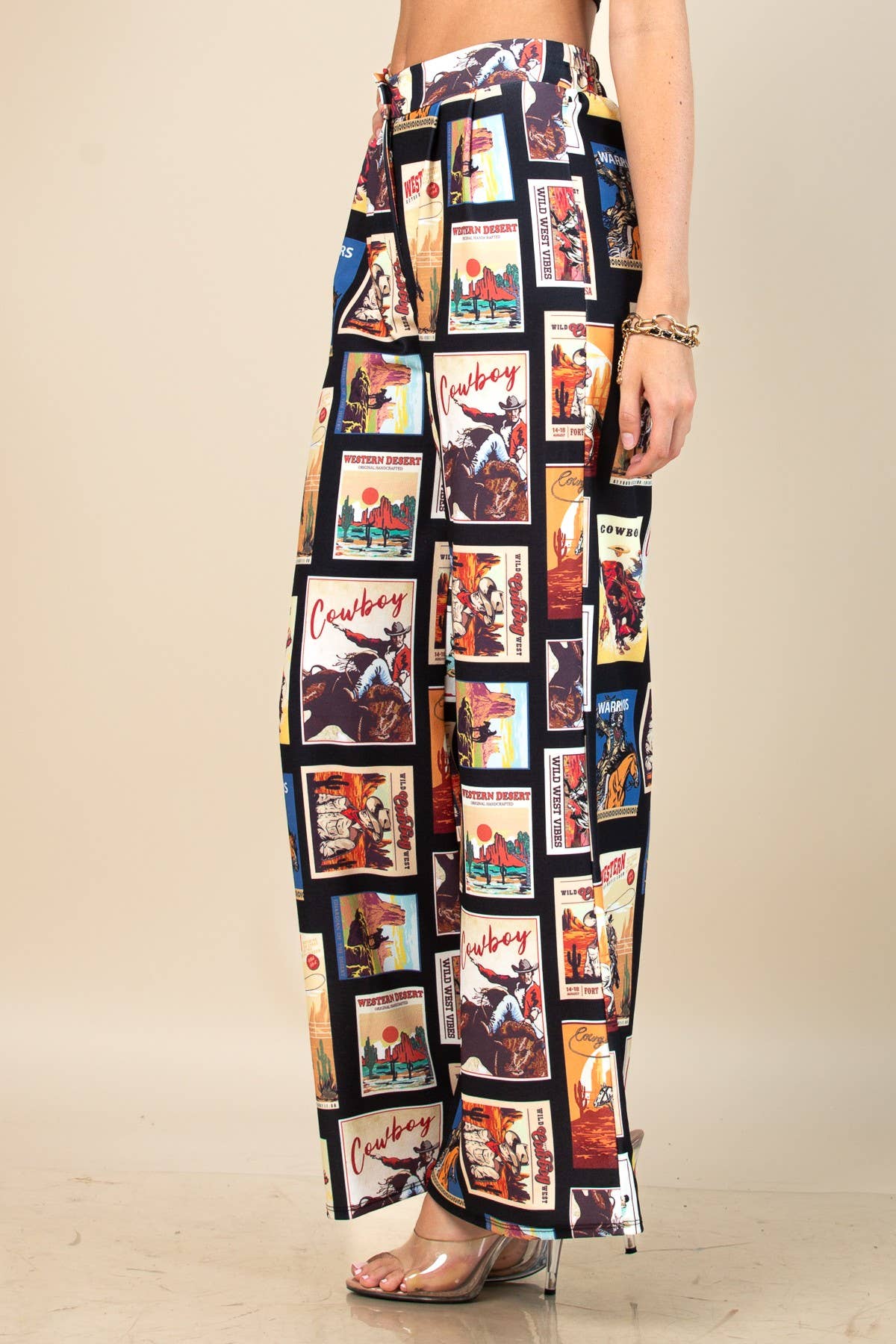 Natalie Cowboy Stamps Slack Pants