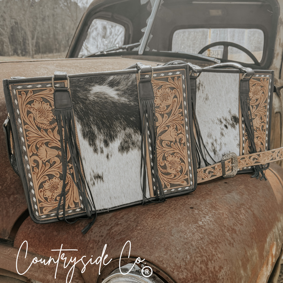 Panhandle Tooled Leather Cowhide Tote