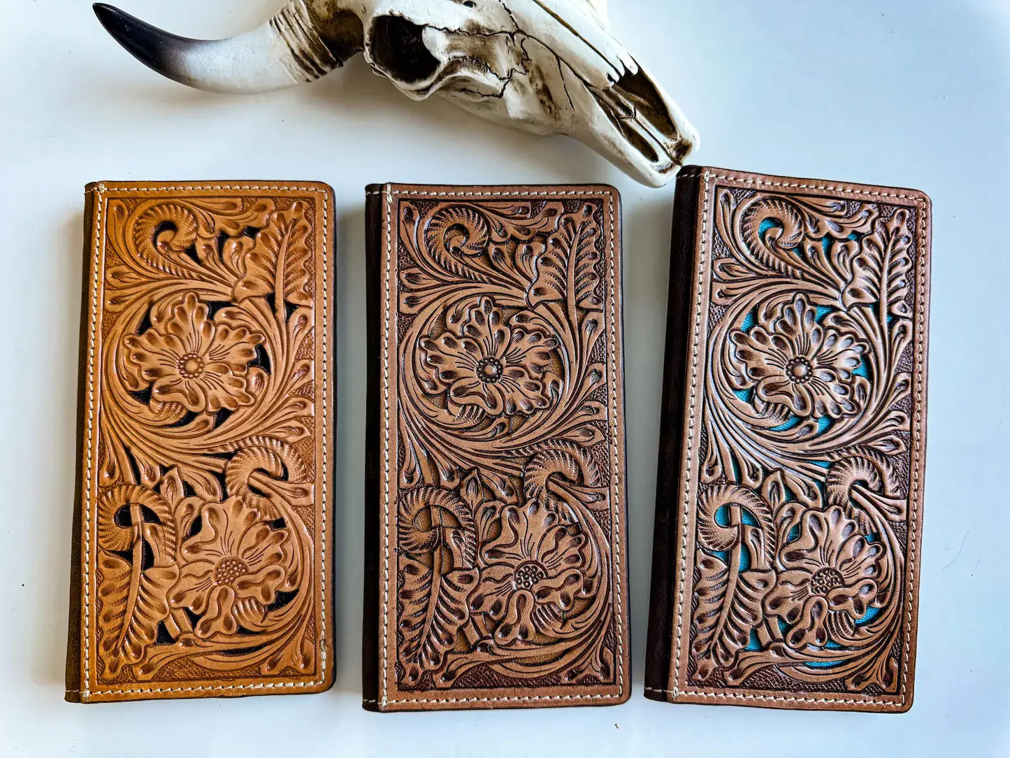 Western Genuine Tooled Leather Bi-Fold Wallet