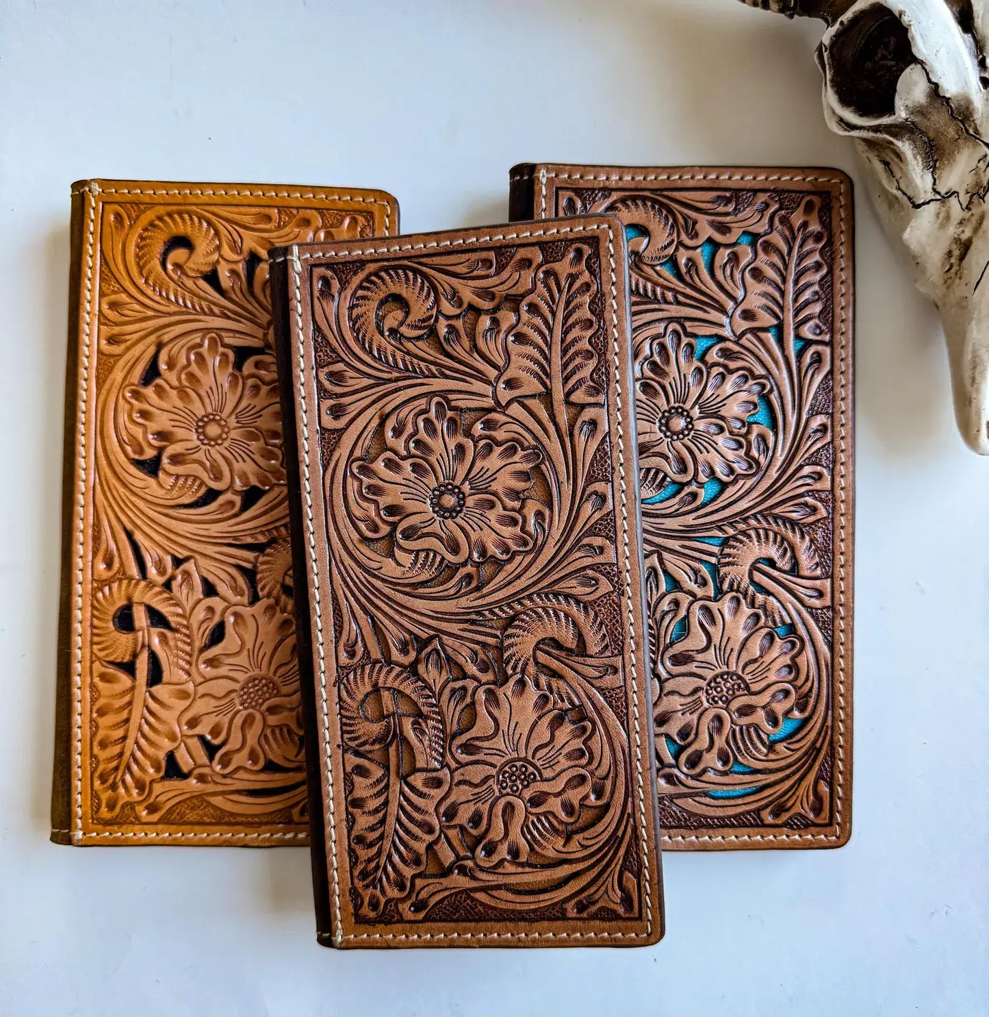 Western Genuine Tooled Leather Bi-Fold Wallet