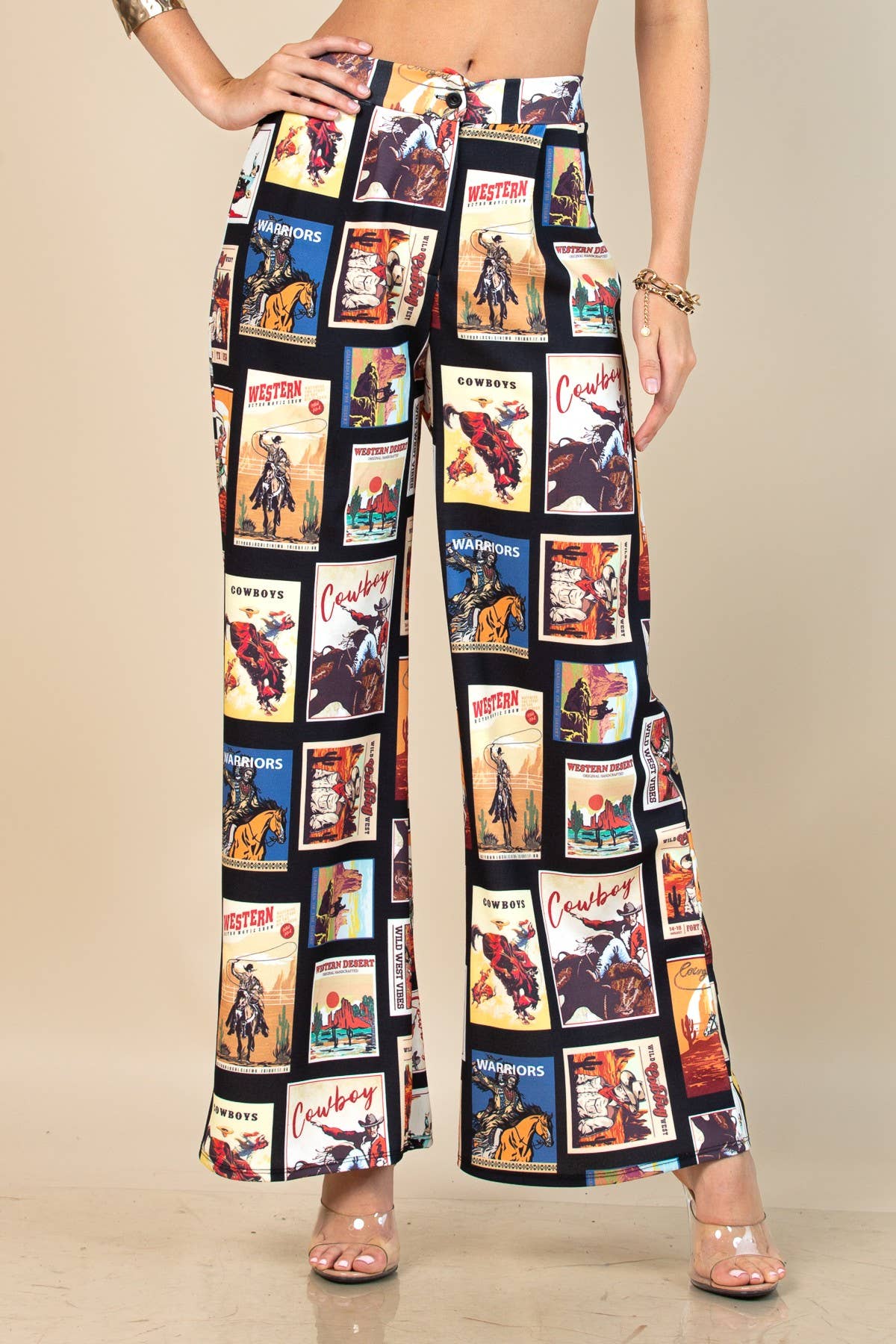 Natalie Cowboy Stamps Slack Pants