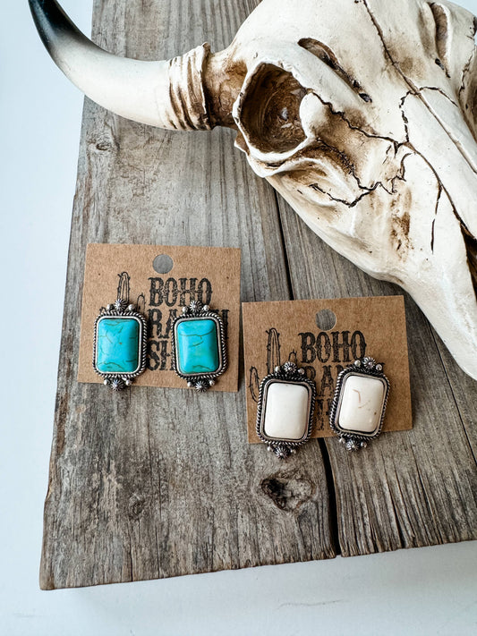 Rectangle Post Earrings